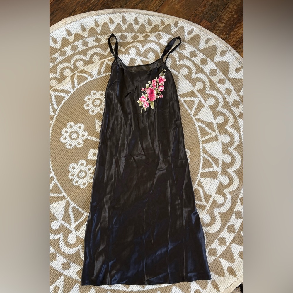 Morgan Taylor Black Lingerie with Pink Floral Design
